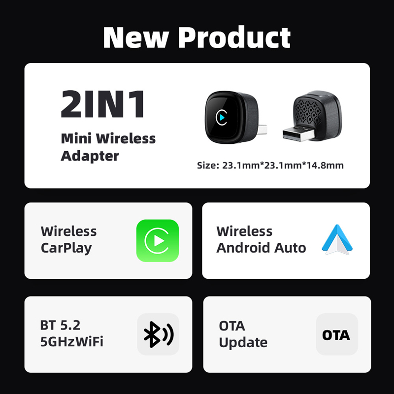 2 in 1 Wireless CarPlay Adapte - Car Accessories Usa recension och pris
