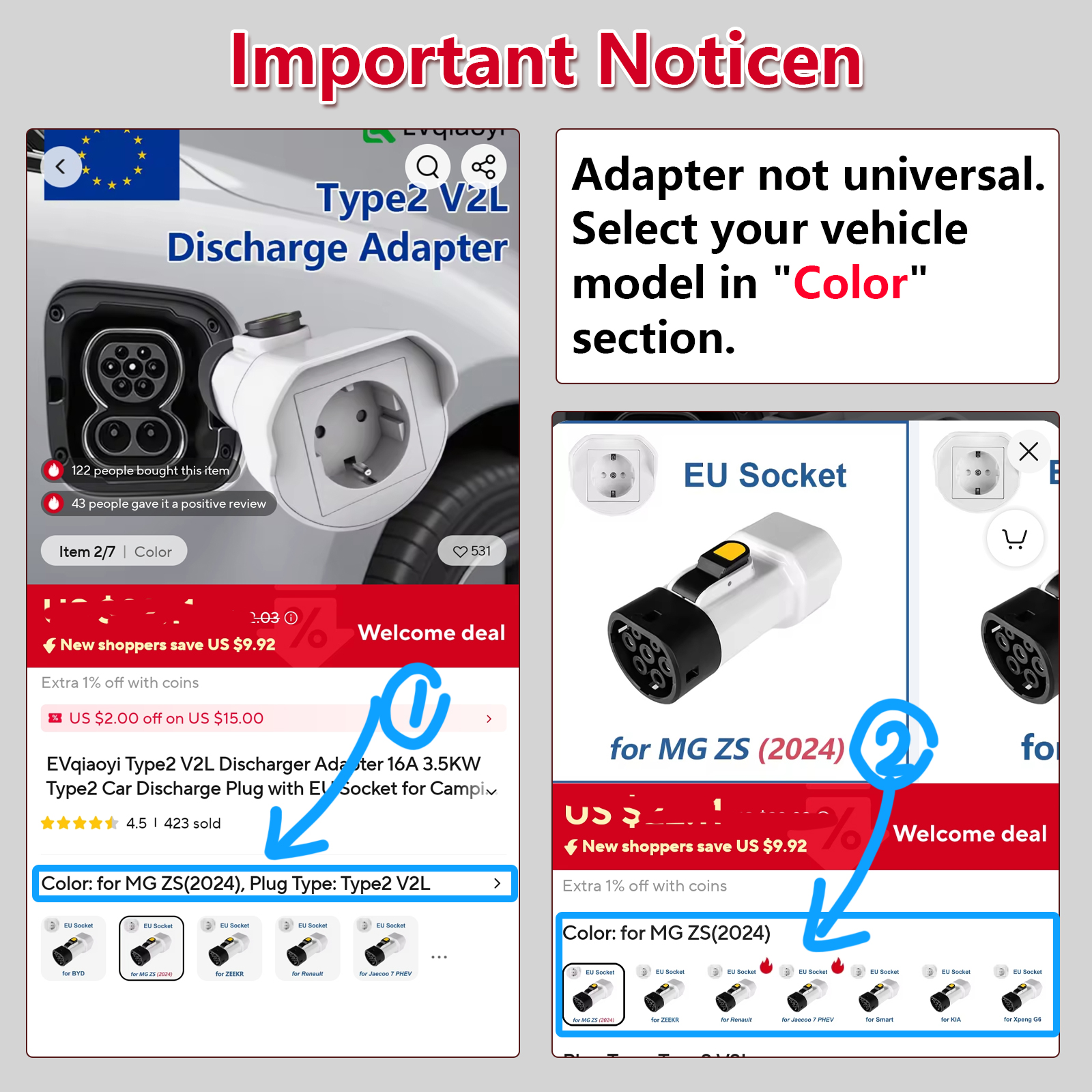 EVqiaoyi Type2 V2L Discharger  - Car Accessories Usa recension och pris