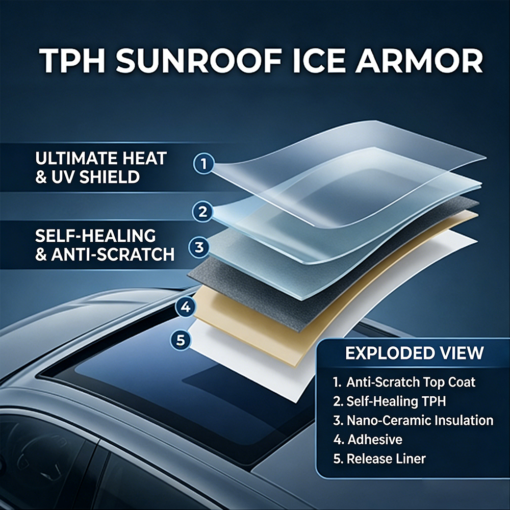 7.5mil TPH Car Sunroof Ice Arm - Tinted Window Film recension och pris