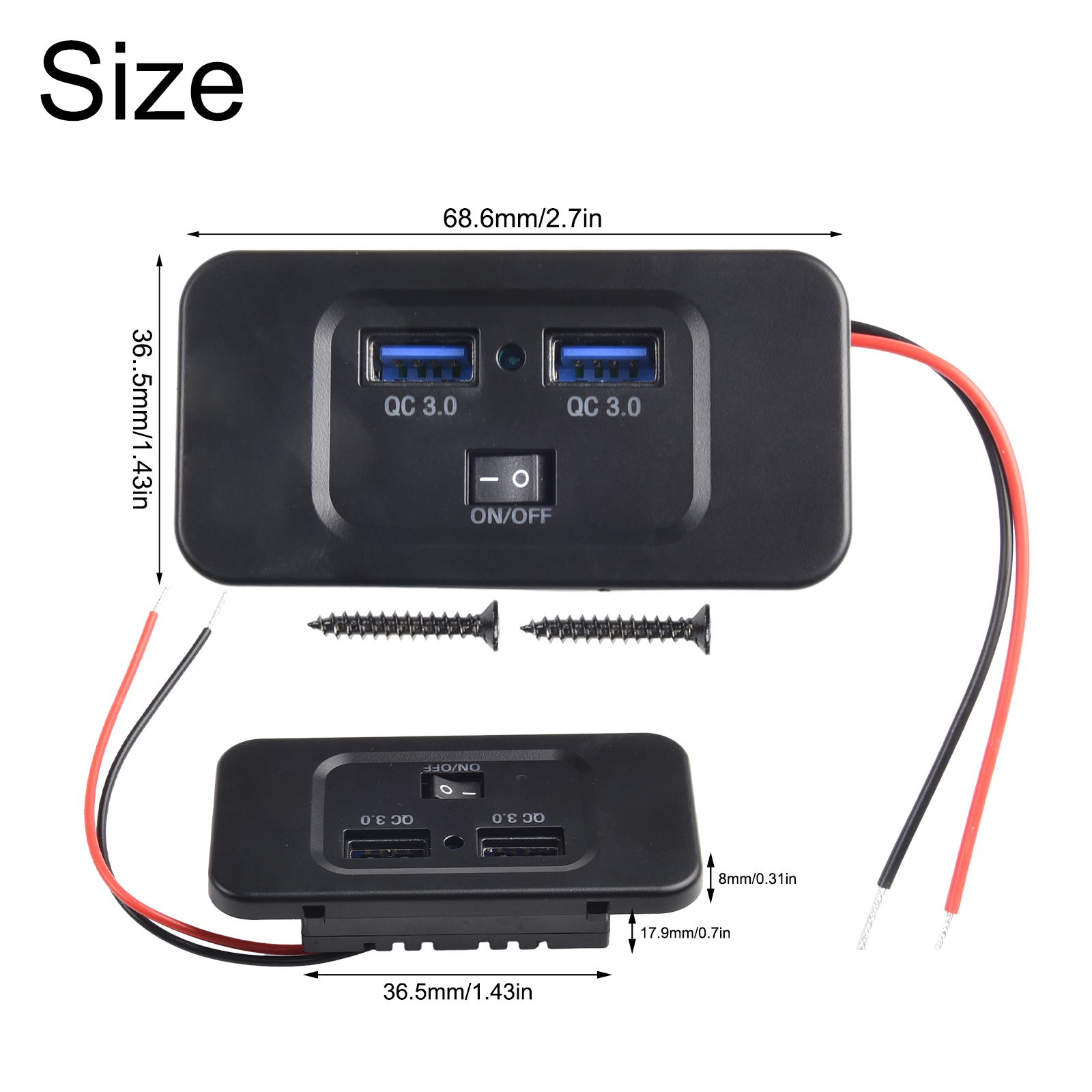 12V-24V QC 3.0 Dual USB Car Fa - Car Accessories Qc recension och pris